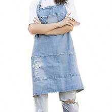 Five-Pocket Denim Apron For The Kitchen, Hairdresser Aprons For Men And Women, And Adjustable Denim Aprons For Art Cafes