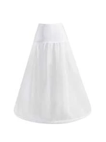 New White Wedding Dress Petticoat With Hoop, Suitable For Christmas Wear