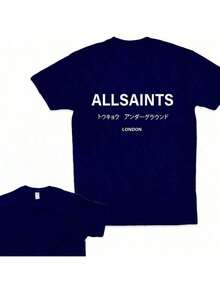 AllSaints Underground Graphic Tee – Unisex Cotton Crew Neck T-Shirt, Streetwear Style - 運動灰 - 查看 2