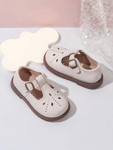 Toddler Kids Korean Style Hook And Loop Non-Slip Soft Bottom Leather Shoes - Apricot - View 3