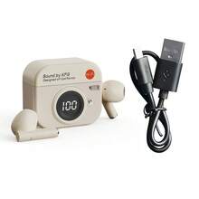 Air TWS 半入耳式蓝牙耳机，相机造型翻盖设计，TWS 环绕立体声，便携式无线耳机带麦克风，兼容 17、S25 等机型，配备 180mAh 充电盒，音乐耳机，游戏耳机，礼品耳机 - 均碼 - 查看 6