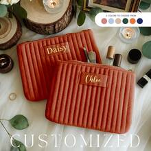 Personalized Name Cosmetic Bag, Bridesmaid Gift, Wedding Gift, Travel Toiletry Bag, Makeup Bag, Birthday Gift For Her, Mother's Day Gift - Multicolor - View 4