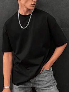 Men's Fashion Loose Fit Short Sleeve T-Shirt |   Exquisite Design |   Summer Essential |   Easy To Match |   Showcase Your Style OLYG - màu đen - Xem 9