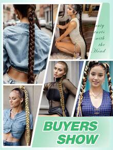 1件装,16/26/30/34英寸多种尺寸DIY马尾辫,配有发圈,多种颜色可选:黑色、粉色、亚麻棕、酒红色、摩卡棕、卡其色、驼色和红色。简约百搭,新手友好,适合女士佩戴。采用柔软的合成纤维接发,时尚的合成编织假发,适合各种场合,例如日常佩戴、聚会、节日和新年庆祝活动。 - 棕色 - 查看 9