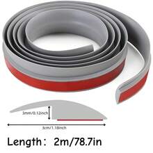 1pc 78.7 Inch Self-Adhesive Rubber Floor Transition Strip, Carpet To Tile Edging Trim, Self-Stick Flooring Divider, Suitable For Doorway Thresholds With Height Less Than 3 Mm