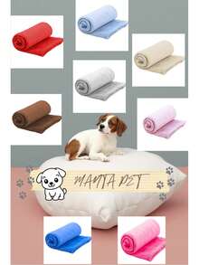Set Of 5 Pet Blankets 80cm X 100cm Comfortable With Hemmed Finish - 紅色 - 查看 2