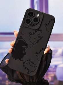 Funda de Teléfono con Patrón de Dinosaurio Adecuada para iPhone17/iPhone17 Air/iPhone17 Pro/iPhone17 Pro Max/16 Pro Max/15 Pro Max/14 Pro Max/13 Pro Max/12 Pro Max Carcasa de teléfono con diseño impreso - Negro - Ver 3