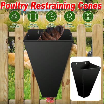 Metal Poultry Restraint Cone Flat Back Funnel Cone For Chicken Duck Goose AU
