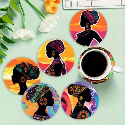 4 pièces/6 pièces/300 pièces Dessous de verre en boue de diatomées à motifs de beauté asiatique, dessous de verre à fleurs pour café, décoration multi-occasions pour maisons et restaurants, cadeaux quotidiens, décoration de table, décoration quotidienne, décoration de fête à thème