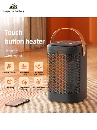 Space Heater, 1500W Portable Electric Heaters For Indoor Use, PTC Ceramic Heater For Office With Remote, Thermostat, 70°Oscillation, 12H Timer, 3Modes, For Bedroom, Office