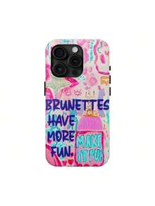 Mclaiwoodshop Brunettes Have More Fun Phone Case Make It Fun Pink Collage Summer Cute Girls Phone Case Phone Cover Hard Case Tough 2-Piece Phone Cases,Suitable For IPhone17/IPhone17 Air/IPhone17 Pro/IPhone17 Pro Max/16 Pro Max/15 Pro Max/14 Pro Max/13 Pro Max/12 Pro Max - 白色1 - 查看 6