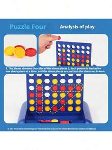 1pc Foldable Connect 4 In A Line Board Game, Classic Party Bingo Chess Family Game Toy, Birthday Gift, Christmas Gift, Party Favor - Multicolor - View 6