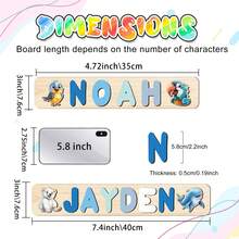 Name Puzzle, Personalized Puzzle, 1st Birthday Baby Girl, Christmas Gift, Wooden Toy, Custom Name Logo, Personalized Name Wooden Puzzle Toddler Learning Toy Block Custom Gift Preschool Early Education Toy Boy Girl Easter Christmas Christmas Birthday Gift For Kids - Blue and White With Bracket and Nails - View 3