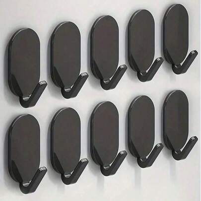 5 Packs Strong Adhesive Hooks, No Drill Wall Hangers For Kitchen & Bathroom, Holds Towels, Coats, Keys, Bags