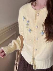 Women Knit Tops - Màu vàng - Xem 5