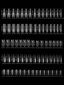 75 piezas Juego de formas duales francesas para uñas Formas duales para extensión de uñas de gel Moldes acrílicos para manicura