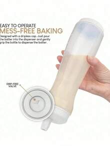 1000ml Hand-Cranked Batter Mixer Bottle Batter Dispenser - Thông thoáng - Xem 6