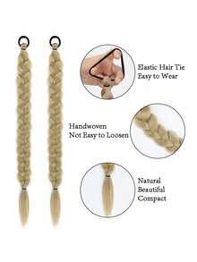 24 Inch Synthetic Long Fried Dough Twists Braid Ponytail Extension Belt Rubber Belt Boxing Braid Extension Belt, Suitable For Women's Daily Use