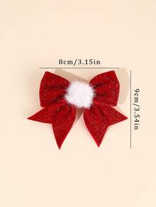 2 piezas Lazos para el cabello para niñas, Clips de lazo navideños para el cabello Otoño Invierno, Pasadores de lazo para fiestas, Accesorios de cabello dulces y lindos para la vida diaria