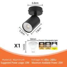 CANMEIJIA إضاءة سقف مدمجة GU10، باللون الأسود/الأبيض، مصنوعة من الألومنيوم، مناسبة لمصباح GU10، قابلة للتطبيق في المتجر/المكتب/غرفة النوم/غرفة المعيشة/المقهى/قاعة المعرض/المتحف/الممر/المدخل، اختر الحجم وفقًا للاحتياجات - مصباح سقف برأس مصباح GU10 - مشاهدة 14