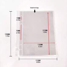 10pcs A5 Size Clear PP Loose Leaf Refill Pages, Practical 6-Ring Design, Compatible With Card & Sticker Storage Albums - Multicolor - View 4