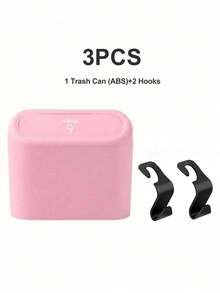 Car Trash Can With Lid, Mini Auto Dustbin Garbage Organizer Optional 2 Hooks And 3 Rolls Trash Bags Combo, Automotive Garbage Container Bin For Vehicle, Home, Office(1pc, 2pcs , 3pcs, 6pcs) - Style a - View 15
