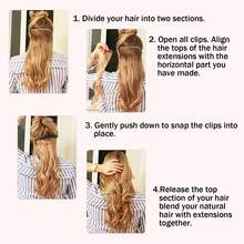 #1B Natural Black Clip-In Hair Extensions, 100% Human Hair, 7pcs Set, Seamless Clip-In, Remy Human Hair - S1B - View 9