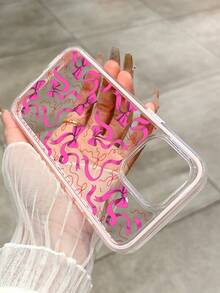 Transparent Hot Pink Bow & Ribbon Phone Case - Featuring Intricate Hot Pink Bow Patterns With Red Mini Bow Accents, Clear Design, Ideal For Girly & Sweet Aesthetic Enthusiasts Seeking Stylish Protection, Compatible With IPhone 11/12/13/14/15/16 Pro Max - Multicolor - View 4