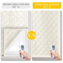 1片装冬季隔热窗帘，防风保暖，易撕贴安装，可伸缩设计，适用于客厅、卧室、厨房、地下室窗户，有效阻挡寒风。 - 淺米色 - 查看 6
