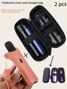 Estojo/Capa Protetora para Cigarro Eletrônico, com Cordão para Pescoço, Adequado para Cigarro Eletrônico RELX, Feito em Couro com Textura de Pele de Carneiro, Resistente ao Desgaste e a Arranhões, Ideal para Negócios, Acessórios para Fumantes, Armazenamento de Cigarros, Estojo para Cigarros, Presentes