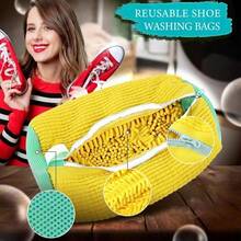 4Pcs Shoe Wash Bag Shoe Cleaning Bag Portable Reusable Shoe Bag For Washing Machine Shoes Laundry With Zipper Shoes Laundry Sneakers Running Suitable For Shoe Bags Yellow