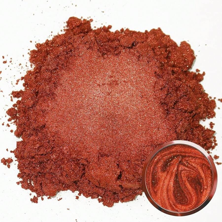 Matio Mica Powder, 1.8oz/ 50g White Pearlescent Effect Mica Powder Epoxy Resin Natural Color Pigment Soap Making, Bath, Candle Dye, Resin, Paint,Nails,Jewelry, Slime Pigment - 酒紅色 - 查看 1