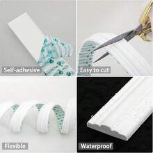 Băng dính chống thấm nhà bếp, Miếng dán bồn rửa, Miếng dán bịt khe hở bồn cầu, Miếng dán chống rò rỉ phòng tắm, Thích hợp cho bồn tắm, nhà bếp, bồn rửa, bồn cầu, phòng tắm, Miếng bảo vệ cạnh sàn và tường (Màu trắng) - Nhiều màu - Xem 8