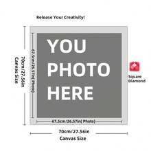 Kit di pittura a diamante personalizzata su misura per adulti, fai da te 5D, arte con punti a forma rotonda/quadrata, con foto, testo e disegno personalizzato, in varie dimensioni (20x25cm), decorazione personalizzata per la casa (Punti rotondi, 30x40cm), kit per adulti, decorazione con pittura a diamanti 5D