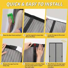 Mosquito Net Door Curtain, Auto-Closing, Dense Mesh For Mosquito Prevention, Keep Mosquitoes Out, Ventilated And Breathable With Quiet Operation, Achieve Home Mosquito Repellent In One Step - màu đen - Xem 5