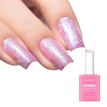 Mermaid Iridescent Glitter Gel Polish, 0.5 Fl Oz HEMA & TPO Free Mermaid Shimmer Sparkly Gel Nail Polish Soak Off UV LED Nail Art Design Manicure Salon For Women Fgirl{Inchcolor_nameinch:InchGlitter-MermaidPinkinch} - 閃光美人魚粉 - 查看 2