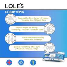 LOLE'S Body Wipes For Adults Bathing No Rinse XL – Bath Wipe For Adult - 96 Count - 2x48, Extra Large – Shower Wipes – Camping, Travel, Gym, Elderly Care, Women & Men – Fresh & Moisturizing,25837842 - 黑色 - 查看 2