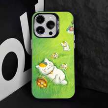 Sensei Natsume Yuujinchou Nyanko Phone Case Covercompatible With  17,16,15,14,13,12,11,Pro,Max,Plus,E,Air,Mini Black Tpu Cover,Covercompatible With  17 Case,  17 Pro Case,  17 Pro Max Case