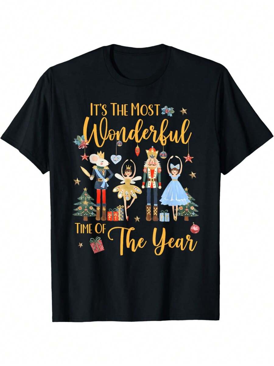 It'S The Most Wonderful Time Of The Year Nutcracker Ballet T-Shirt 180g Turkey Trot Shirt For Men Witch Better Have My Candy Shirt Funny T Shirts For Men Funny T Shirt For Grandpa Father's Day T-Shirt Funny Dad - 黑6 - 查看 1