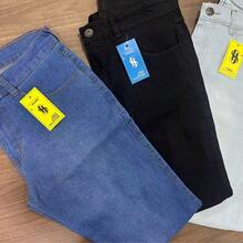 Kit 3 Jeans PLUS SIZE Black Medium Light Men's Laicra Slim Basic Casual Premium Direct From The Factory With Elastane - 中等水洗藍 - 查看 6