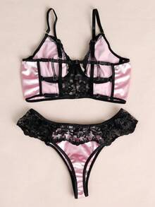 Sexy Lingerie Women's Bra Blue Slim Fit Holiday Party Wild Mesh Camisole Bra Set Of 2