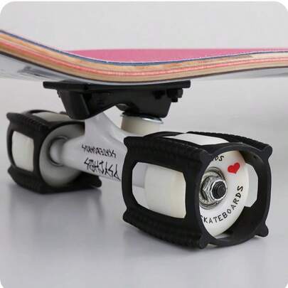 4Pcs/Set Skateboard Trick Trainer - Skater Trainers Tricks Fast No Experience Needed - Skateboard Wheel Cover Lock For Beginners Learn Ollies Kickflips Tricks Faster, Skateboarding Accessories - Fun, Easy, Ollies, Kickflips And More - All Ages - Skate Accessories Make Great Gifts For Teen Boys And Girls