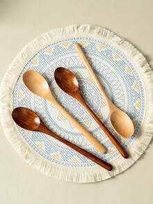 1pc Wooden Ladle With Long Handle, Soup Spoon For Eating, Eating Utensil With Wooden Handle, Wooden Soup Spoon For Home Use, Wooden Spoon, Log Soup Spoon For Drinking Porridge, Eating Utensil For Home Use, Household Mixing Spoon - Multicolor - View 6