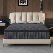 10"12"14" Queen Mattres Twin Full Queen King Size Bed Mattress In A Box, Hybrid Pocket Spring Breathable Cotton Layer Mattress For Motion Isolation & Silent Sleep, Lumbar Support & Pressure Relief, Medium Firm - 黑與白 - 查看 1
