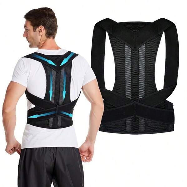 Posture Corrector For Adult Adjustable Back Brace Support With Shoulder Neck And Lumbar Belt Strap Relieves Back Pain And Prevents HunchbackM Waistline 60cm89cm 23.62in35in