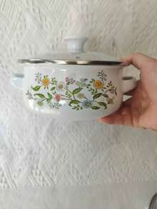 3pcs/Set Portable Multi-Function Mini Enamel Pot Set, Capacity 12cm/14cm/16cm, Non-Stick Cooking Pot, Suitable For Gas And Induction Cooktop, Kitchen Cookware, Outdoor Camping