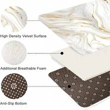 Nkzply 4 Pcs White Marble Shower Curtain Set Gold Bathroom Sets With Shower Curtain And Rugs Modern Abstract Bathroom Decor Accessories Bathroom Rugs Toilet Lid Cover With Hooks{Inchcolor_nameinch:InchWhiteGoldinch} - 白金 - 查看 6