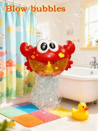 1 pieza Juguete de burbujas con forma de cangrejo para baño de niños, color aleatorio