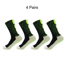 4 Pairs Anti-Slip Thick Terry Football Socks For Adults, Slip-Resistant, Durable Mid-Calf Socks, Moisture-Wicking, Breathable Sports Socks - Multicolor - View 10
