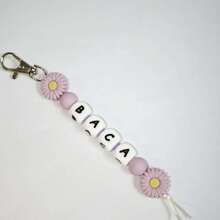 1pc Customized Silicone Bead Keychain, Personalized English Letters, Name Keychain, Bag Accessories, Unique Customized Gifts